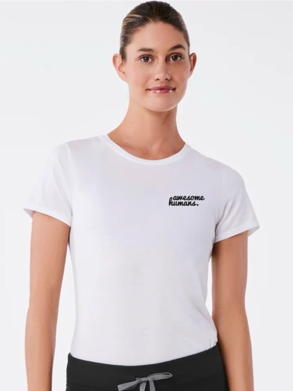 Figs Awesome Humans T-Shirt - Black/White
